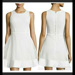 Romeo + juliet couture fit & flare mesh dress white L